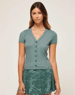 TravisMathew Shirts & Tops>Butterfly Beach Ribbed Top