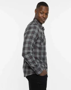TravisMathew Button-Ups>Cloud Flannel Plaid Button-Up