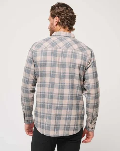 TravisMathew Button-Ups>Cloud Flannel Plaid Button-Up