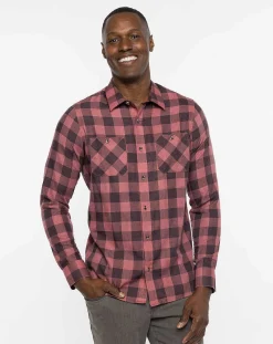TravisMathew Button-Ups>Cloud Flannel Plaid Button-Up