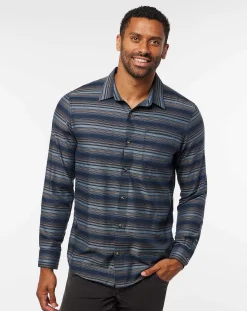 TravisMathew Button-Ups>Cloud Flannel Stripe Button-Up