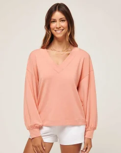 TravisMathew Shirts & Tops>Cloud Terry Vneck Top