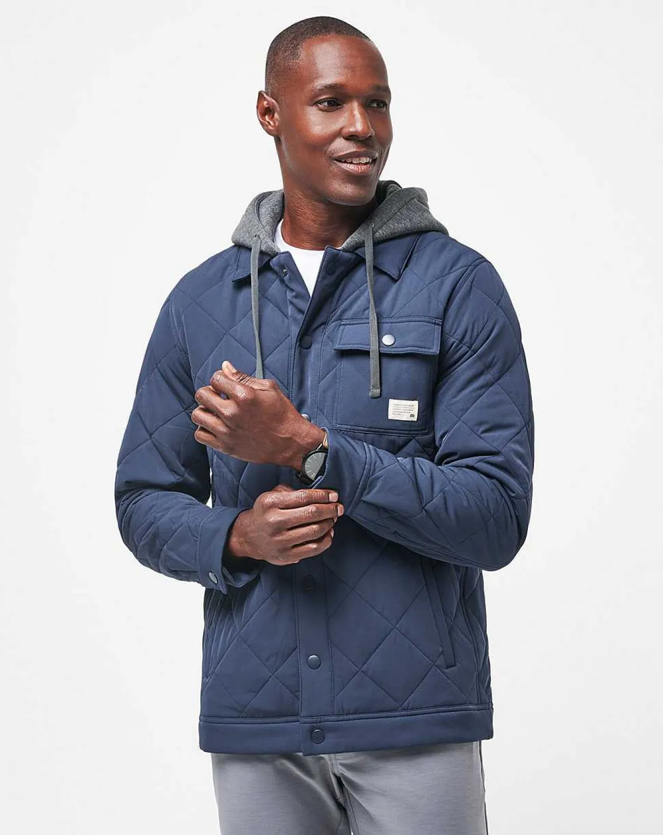 TravisMathew Outerwear>Grey Wave Full Zip Hoodie