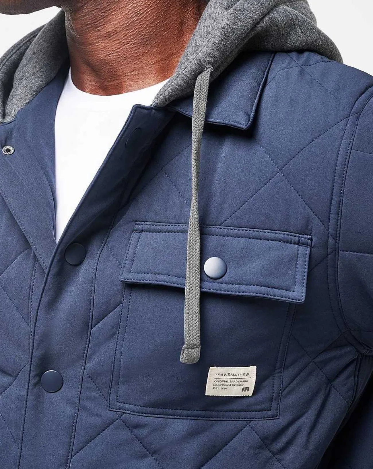 TravisMathew Outerwear>Grey Wave Full Zip Hoodie