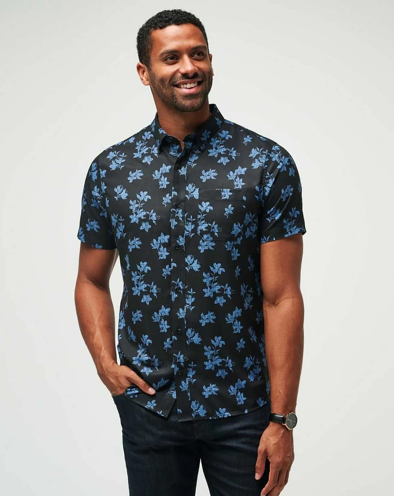 TravisMathew Button-Ups>Mist On The Lake Button-Up