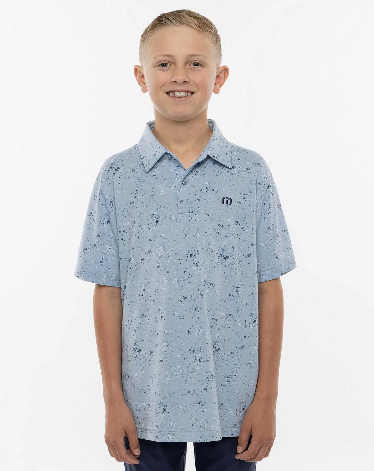 TravisMathew Youth Tops>Splatter Print Youth Polo