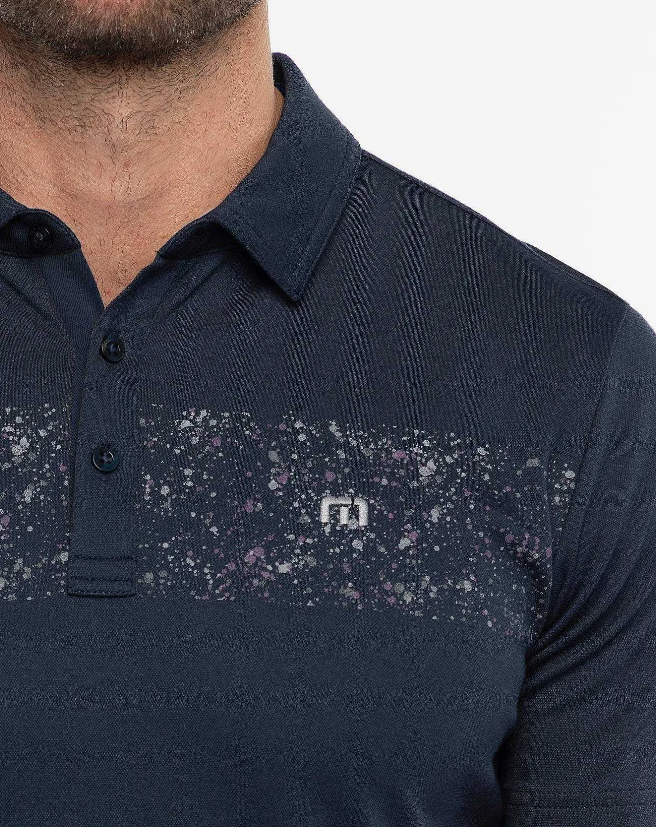 TravisMathew Polos>Splatter Stripe Polo