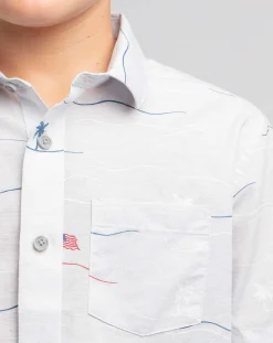 TravisMathew Youth Tops>Star Spangled Banner Youth Button-Up