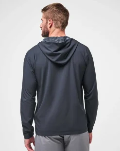 TravisMathew Outerwear>Tech Hoodie Striped Full Zip