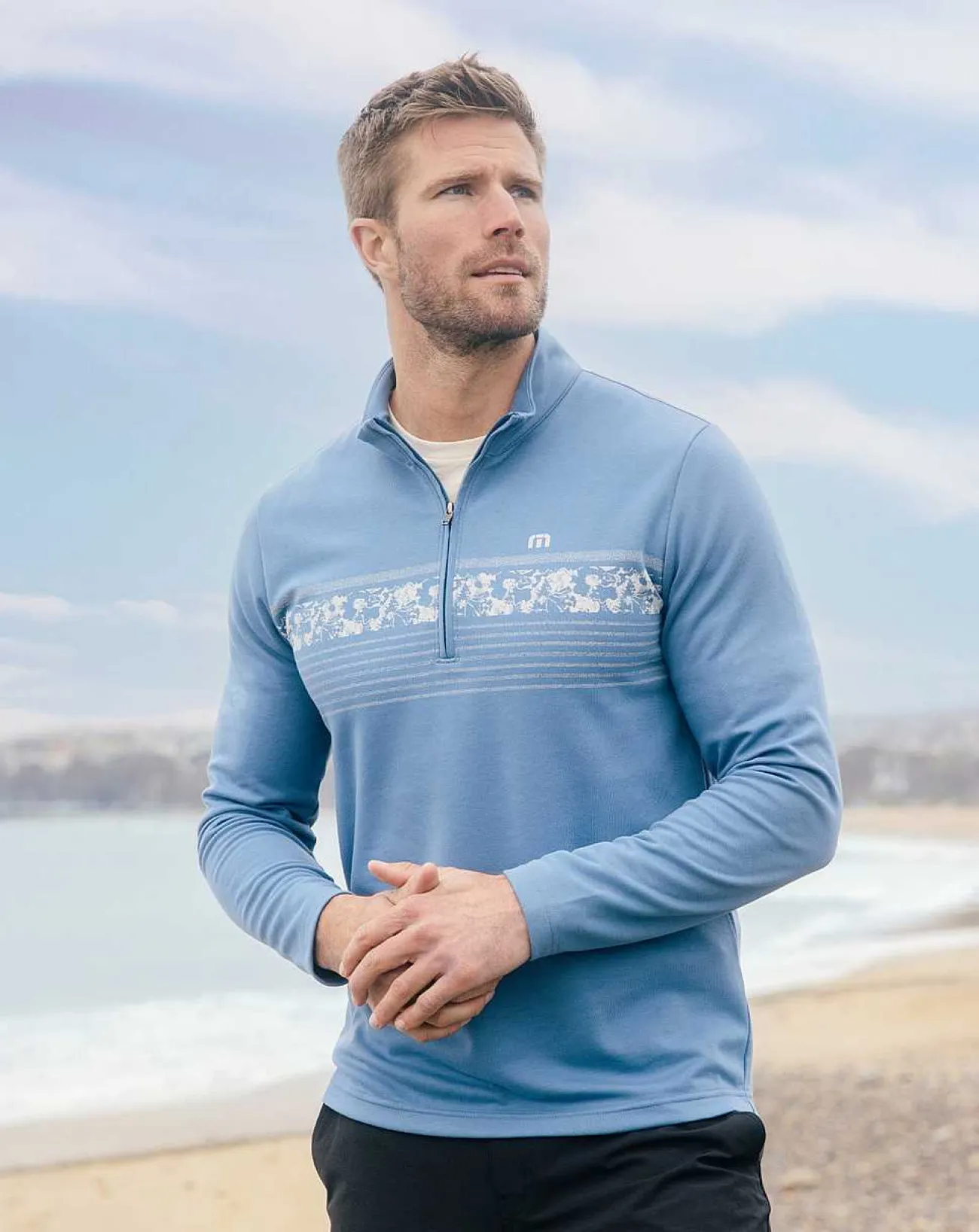 TravisMathew Quarter Zips>Upgraded Striped Quarter Zip