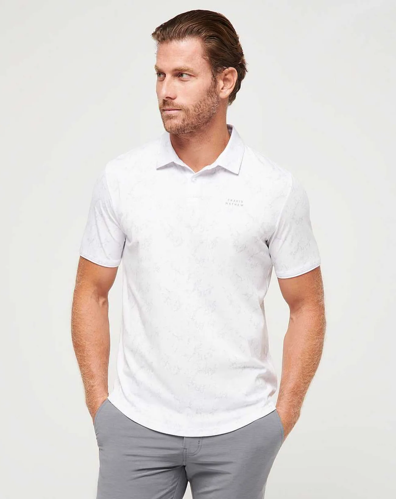 TravisMathew Polos>Warmer Tides Scoop Polo